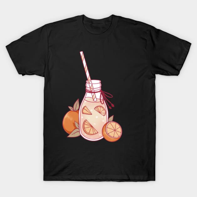 Orange drink with a straw T-Shirt by Itsacuteart